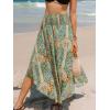 imageCUPSHE Skirts Abstract Smocked Midi Skirt High Waist Coverup Casual VacationColorful