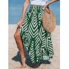 imageCUPSHE Skirts Abstract Smocked Midi Skirt High Waist Coverup Casual VacationGreen