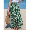 imageCUPSHE Skirts Abstract Smocked Midi Skirt High Waist Coverup Casual VacationGreen