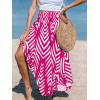 imageCUPSHE Skirts Abstract Smocked Midi Skirt High Waist Coverup Casual VacationPink
