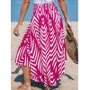 imageCUPSHE Skirts Abstract Smocked Midi Skirt High Waist Coverup Casual VacationPink