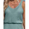 imageCUPSHE Women Swimsuit Cover Up V Neck Sleeveless Waffle Knit Beach Coverup DressGreen
