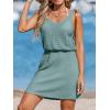 imageCUPSHE Women Swimsuit Cover Up V Neck Sleeveless Waffle Knit Beach Coverup DressGreen