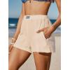 imageCUPSHE Womens Casual Shorts Cotton High Rise Beach Cover Ups Summer Shorts with PocketsApricot