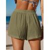 imageCUPSHE Womens Casual Shorts Cotton High Rise Beach Cover Ups Summer Shorts with PocketsGreen
