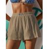 imageCUPSHE Womens Casual Shorts Cotton High Rise Beach Cover Ups Summer Shorts with PocketsKhaki