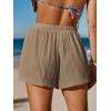 imageCUPSHE Womens Casual Shorts Cotton High Rise Beach Cover Ups Summer Shorts with PocketsKhaki