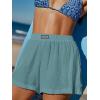 imageCUPSHE Womens Casual Shorts Cotton High Rise Beach Cover Ups Summer Shorts with PocketsLake Blue
