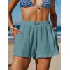 imageCUPSHE Womens Casual Shorts Cotton High Rise Beach Cover Ups Summer Shorts with PocketsLake Blue