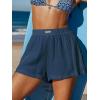 imageCUPSHE Womens Casual Shorts Cotton High Rise Beach Cover Ups Summer Shorts with PocketsNavy