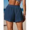 imageCUPSHE Womens Casual Shorts Cotton High Rise Beach Cover Ups Summer Shorts with PocketsNavy