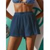 imageCUPSHE Womens Casual Shorts Cotton High Rise Beach Cover Ups Summer Shorts with PocketsNavy