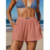 imageCUPSHE Womens Casual Shorts Cotton High Rise Beach Cover Ups Summer Shorts with PocketsPink