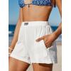 imageCUPSHE Womens Casual Shorts Cotton High Rise Beach Cover Ups Summer Shorts with PocketsWhite
