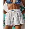 imageCUPSHE Womens Casual Shorts Cotton High Rise Beach Cover Ups Summer Shorts with PocketsWhite