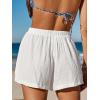 imageCUPSHE Womens Casual Shorts Cotton High Rise Beach Cover Ups Summer Shorts with PocketsWhite
