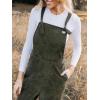 imageCUPSHE Womens Corduroy Fall Overall Jumpsuits Self Tie Strap Slanted Front Pockets Side Buttons Wide Leg Casual RompersOlive