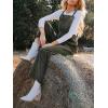 imageCUPSHE Womens Corduroy Fall Overall Jumpsuits Self Tie Strap Slanted Front Pockets Side Buttons Wide Leg Casual RompersOlive