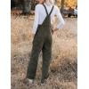 imageCUPSHE Womens Corduroy Fall Overall Jumpsuits Self Tie Strap Slanted Front Pockets Side Buttons Wide Leg Casual RompersOlive