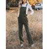 imageCUPSHE Womens Corduroy Fall Overall Jumpsuits Self Tie Strap Slanted Front Pockets Side Buttons Wide Leg Casual RompersOlive