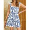 imageCUPSHE Womens Floral Ruffle Romper Wide Leg Jumpsuits Sleeveless Overall Beach OutfitWhite