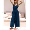imageCUPSHE Womens Jumpsuit Square Neck Sleeveless Elasticized Waist Wide Leg Romper Casual VacationNavy