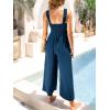 imageCUPSHE Womens Jumpsuit Square Neck Sleeveless Elasticized Waist Wide Leg Romper Casual VacationNavy