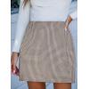 imageCUPSHE Womens Plaid High Waist Bodycon Pencil Mini SkirtBrown