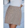 imageCUPSHE Womens Plaid High Waist Bodycon Pencil Mini SkirtBrown