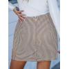imageCUPSHE Womens Plaid High Waist Bodycon Pencil Mini SkirtBrown
