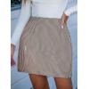 imageCUPSHE Womens Plaid High Waist Bodycon Pencil Mini SkirtBrown