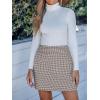 imageCUPSHE Womens Plaid High Waist Bodycon Pencil Mini SkirtBrown