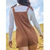 imageCUPSHE Womens Romper Square Neck Patch Pocket Wide Leg Tied Lace Up Jumpsuit Outfit Casual DressyBrown