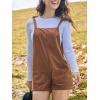 imageCUPSHE Womens Romper Square Neck Patch Pocket Wide Leg Tied Lace Up Jumpsuit Outfit Casual DressyBrown
