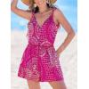 imageCUPSHE Womens Romper V Neck Sleeveless Jumpsuit High Waist Elastic Casual Printed Loose Fit Summer Beach Outfit Casual Vacation
