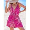imageCUPSHE Womens Romper V Neck Sleeveless Jumpsuit High Waist Elastic Casual Printed Loose Fit Summer Beach Outfit Casual Vacation