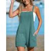 imageCUPSHE Womens Rompers Sleeveless Square Neck Jumpsuits Wide Leg Bib Overall with Pockets Outfit Casual BeachBlue