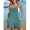 imageCUPSHE Womens Rompers Sleeveless Square Neck Jumpsuits Wide Leg Bib Overall with Pockets Outfit Casual BeachBlue