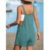 imageCUPSHE Womens Rompers Sleeveless Square Neck Jumpsuits Wide Leg Bib Overall with Pockets Outfit Casual BeachBlue