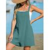 imageCUPSHE Womens Rompers Sleeveless Square Neck Jumpsuits Wide Leg Bib Overall with Pockets Outfit Casual BeachBlue