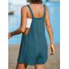 imageCUPSHE Womens Rompers Sleeveless Square Neck Jumpsuits Wide Leg Bib Overall with Pockets Outfit Casual BeachDark Blue