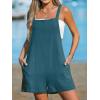 imageCUPSHE Womens Rompers Sleeveless Square Neck Jumpsuits Wide Leg Bib Overall with Pockets Outfit Casual BeachDark Blue
