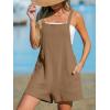 imageCUPSHE Womens Rompers Sleeveless Square Neck Jumpsuits Wide Leg Bib Overall with Pockets Outfit Casual BeachDark Brown