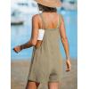 imageCUPSHE Womens Rompers Sleeveless Square Neck Jumpsuits Wide Leg Bib Overall with Pockets Outfit Casual BeachLight Brown