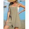imageCUPSHE Womens Rompers Sleeveless Square Neck Jumpsuits Wide Leg Bib Overall with Pockets Outfit Casual BeachLight Brown