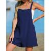 imageCUPSHE Womens Rompers Sleeveless Square Neck Jumpsuits Wide Leg Bib Overall with Pockets Outfit Casual BeachNavy