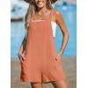 imageCUPSHE Womens Rompers Sleeveless Square Neck Jumpsuits Wide Leg Bib Overall with Pockets Outfit Casual BeachOrange