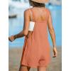 imageCUPSHE Womens Rompers Sleeveless Square Neck Jumpsuits Wide Leg Bib Overall with Pockets Outfit Casual BeachOrange