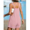 imageCUPSHE Womens Rompers Sleeveless Square Neck Jumpsuits Wide Leg Bib Overall with Pockets Outfit Casual BeachPink
