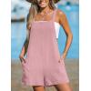 imageCUPSHE Womens Rompers Sleeveless Square Neck Jumpsuits Wide Leg Bib Overall with Pockets Outfit Casual BeachPink